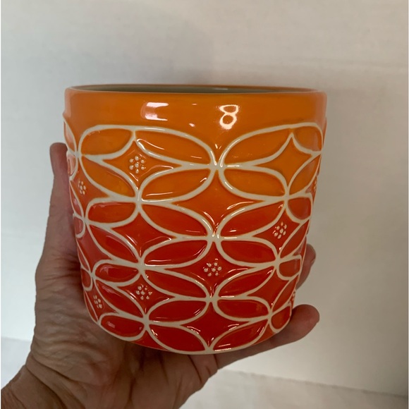 STARBUCKS | Embossed Orange and Red Mug / Cup - Picture 3 of 8
